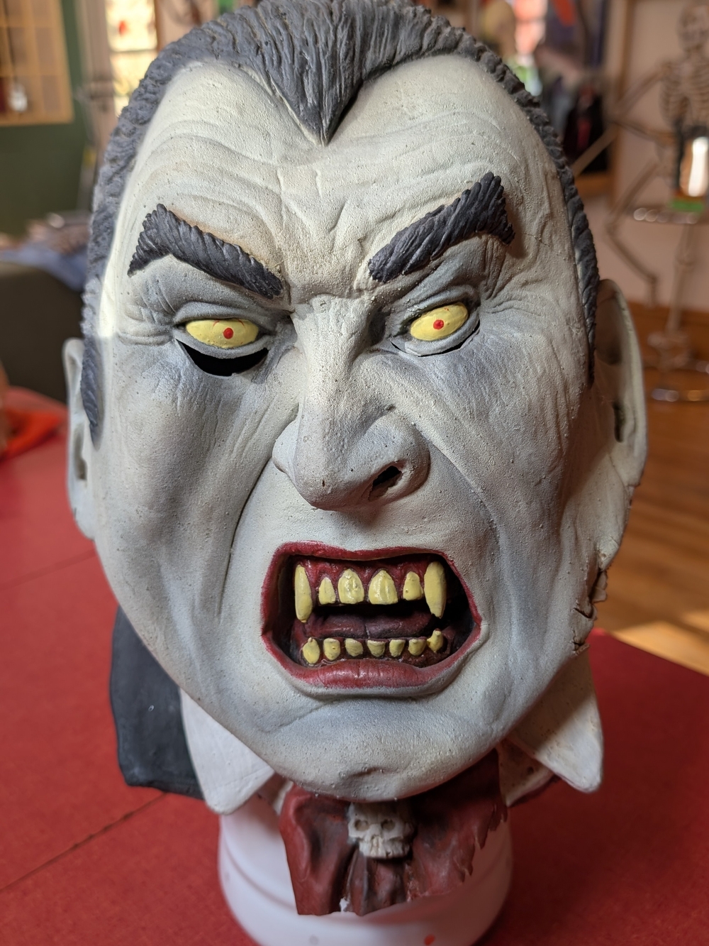 Vintage Rubber Latex Dracula Vampire Halloween Mask Prop 90s Paper Magic Group